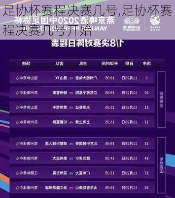 足协杯赛程决赛几号,足协杯赛程决赛几号开始