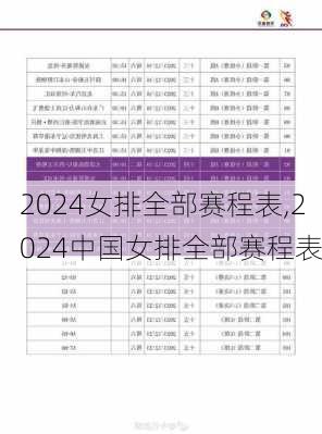 2024女排全部赛程表,2024中国女排全部赛程表