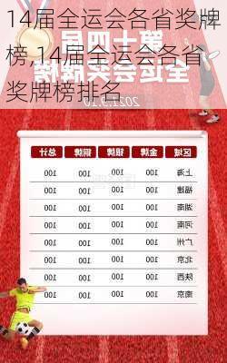 14届全运会各省奖牌榜,14届全运会各省奖牌榜排名