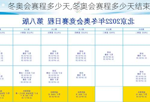 冬奥会赛程多少天,冬奥会赛程多少天结束