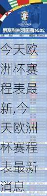 今天欧洲杯赛程表最新,今天欧洲杯赛程表最新消息
