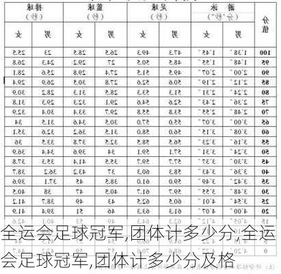 全运会足球冠军,团体计多少分,全运会足球冠军,团体计多少分及格