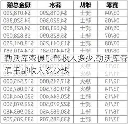 勒沃库森俱乐部收入多少,勒沃库森俱乐部收入多少钱