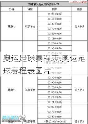 奥运足球赛程表,奥运足球赛程表图片