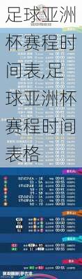 足球亚洲杯赛程时间表,足球亚洲杯赛程时间表格