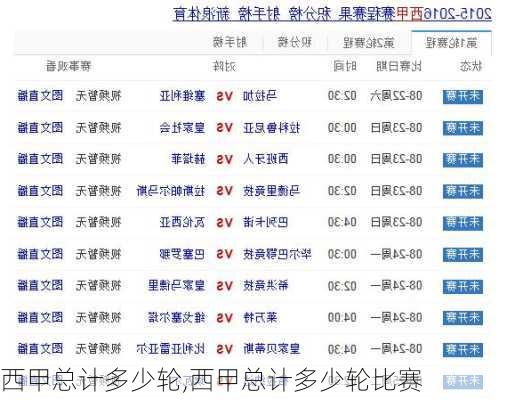西甲总计多少轮,西甲总计多少轮比赛
