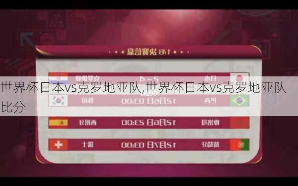 世界杯日本vs克罗地亚队,世界杯日本vs克罗地亚队比分