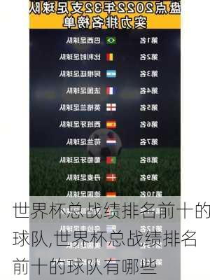 世界杯总战绩排名前十的球队,世界杯总战绩排名前十的球队有哪些