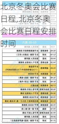 北京冬奥会比赛日程,北京冬奥会比赛日程安排时间
