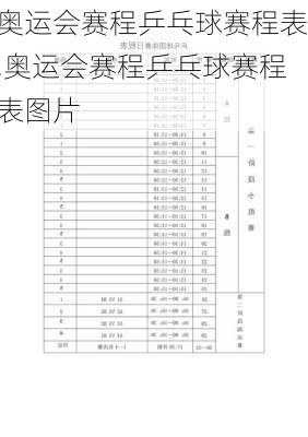 奥运会赛程乒乓球赛程表,奥运会赛程乒乓球赛程表图片