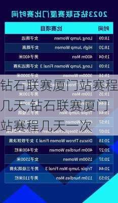 钻石联赛厦门站赛程几天,钻石联赛厦门站赛程几天一次