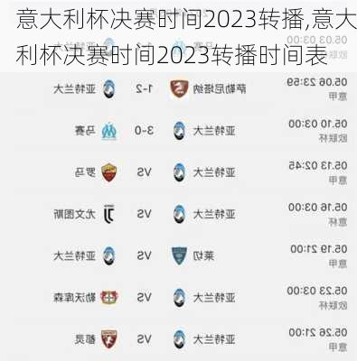 意大利杯决赛时间2023转播,意大利杯决赛时间2023转播时间表