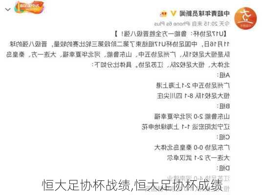 恒大足协杯战绩,恒大足协杯成绩