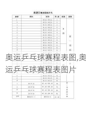 奥运乒乓球赛程表图,奥运乒乓球赛程表图片