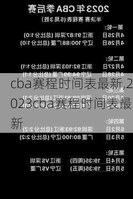 cba赛程时间表最新,2023cba赛程时间表最新