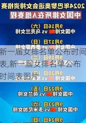 新一届女排名单公布时间表,新一届女排名单公布时间表图片