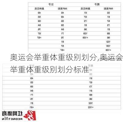 奥运会举重体重级别划分,奥运会举重体重级别划分标准