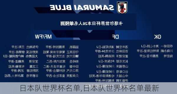 日本队世界杯名单,日本队世界杯名单最新