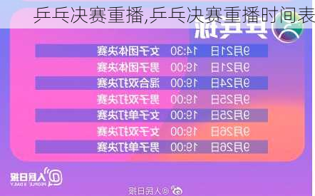 乒乓决赛重播,乒乓决赛重播时间表