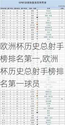 欧洲杯历史总射手榜排名第一,欧洲杯历史总射手榜排名第一球员