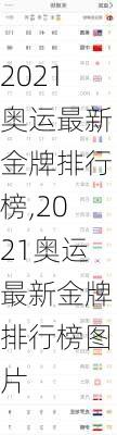 2021奥运最新金牌排行榜,2021奥运最新金牌排行榜图片