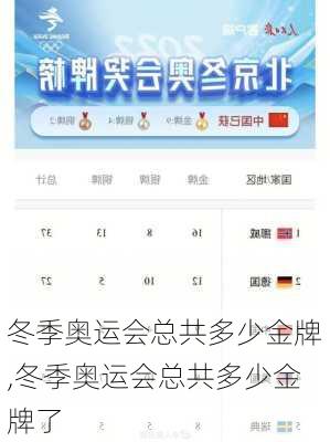冬季奥运会总共多少金牌,冬季奥运会总共多少金牌了
