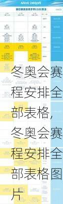 冬奥会赛程安排全部表格,冬奥会赛程安排全部表格图片