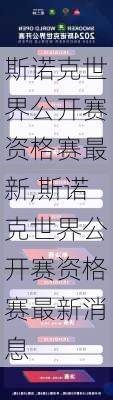 斯诺克世界公开赛资格赛最新,斯诺克世界公开赛资格赛最新消息