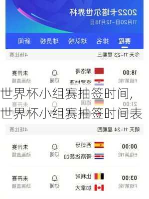 世界杯小组赛抽签时间,世界杯小组赛抽签时间表