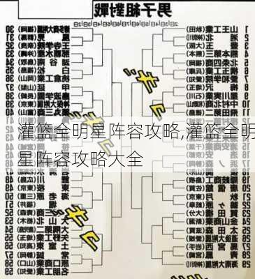 灌篮全明星阵容攻略,灌篮全明星阵容攻略大全
