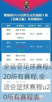全运会足球赛程u20所有赛程,全运会足球赛程u20所有赛程表