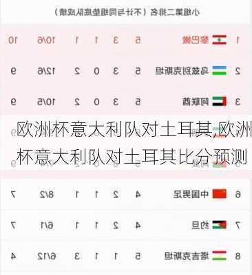 欧洲杯意大利队对土耳其,欧洲杯意大利队对土耳其比分预测