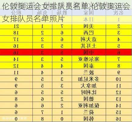 伦敦奥运会女排队员名单,伦敦奥运会女排队员名单照片