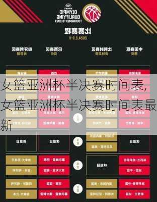 女篮亚洲杯半决赛时间表,女篮亚洲杯半决赛时间表最新