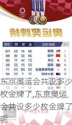 东京奥运会共设多少枚金牌了,东京奥运会共设多少枚金牌了呢