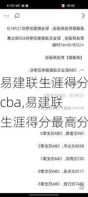 易建联生涯得分cba,易建联生涯得分最高分