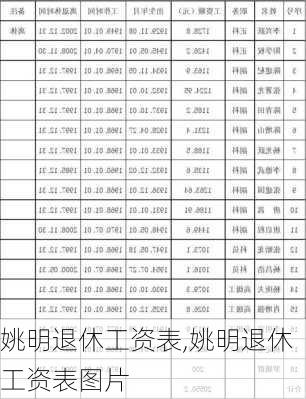 姚明退休工资表,姚明退休工资表图片