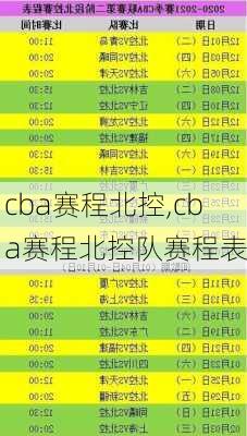 cba赛程北控,cba赛程北控队赛程表