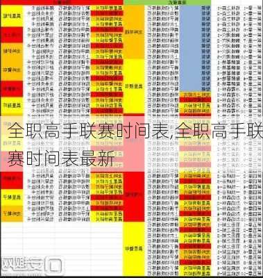 全职高手联赛时间表,全职高手联赛时间表最新