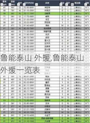 鲁能泰山 外援,鲁能泰山外援一览表
