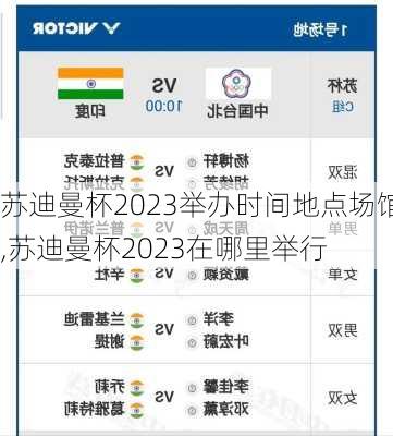 苏迪曼杯2023举办时间地点场馆,苏迪曼杯2023在哪里举行