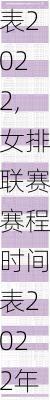 女排联赛赛程时间表2022,女排联赛赛程时间表2022年