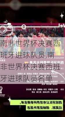 南非世界杯决赛西班牙进球队员,南非世界杯决赛西班牙进球队员名单