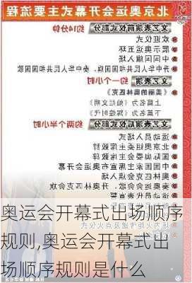 奥运会开幕式出场顺序规则,奥运会开幕式出场顺序规则是什么