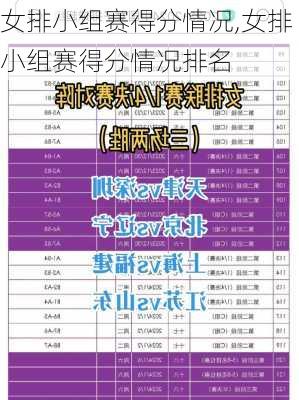 女排小组赛得分情况,女排小组赛得分情况排名
