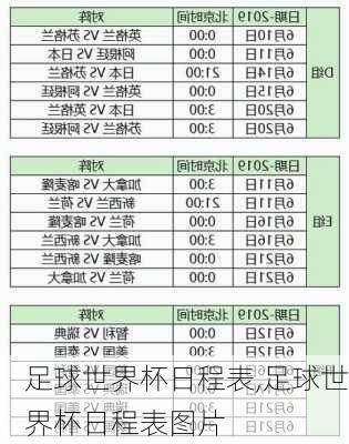 足球世界杯日程表,足球世界杯日程表图片