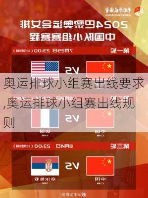奥运排球小组赛出线要求,奥运排球小组赛出线规则