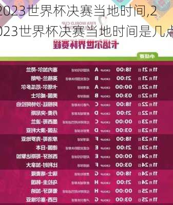 2023世界杯决赛当地时间,2023世界杯决赛当地时间是几点