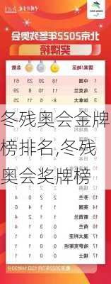 冬残奥会金牌榜排名,冬残奥会奖牌榜