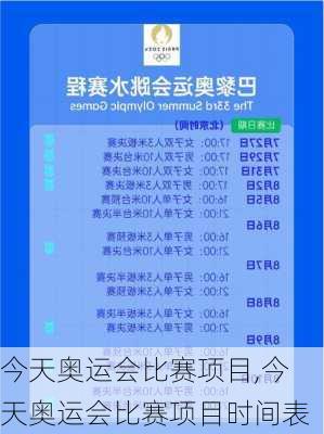 今天奥运会比赛项目,今天奥运会比赛项目时间表